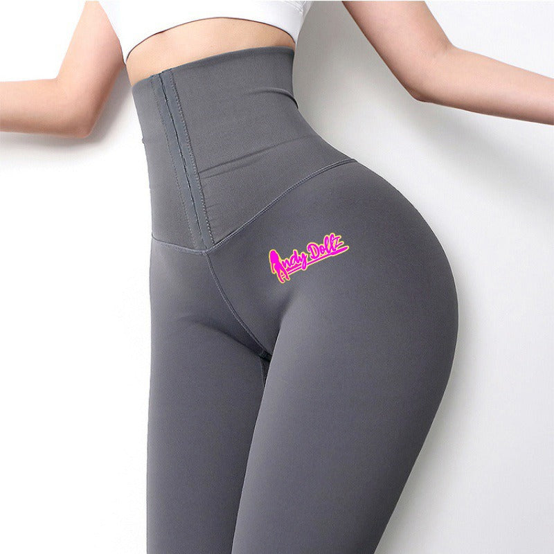The IndyDollz “Limited Edition” High-Waisted Faja Leggings- Grey/Signature Pink