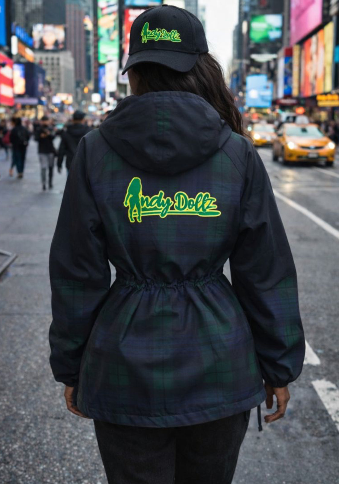 IndyDollz "Diamond Emerald " Collection Plaid Rain Jacket