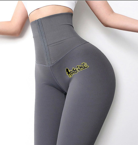 Body Shaping High-Waisted Compression Leggings - Grey