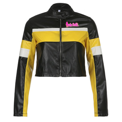 The IndyDollz "Sis You In First Place" Vegan Leather Moto Crop Jacket -Signature Pink